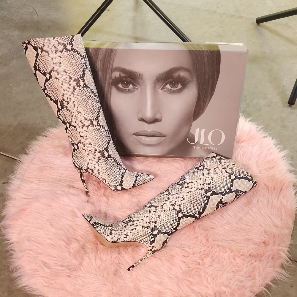 Jennifer Lopez Snakeskin Pattern Women's Boots